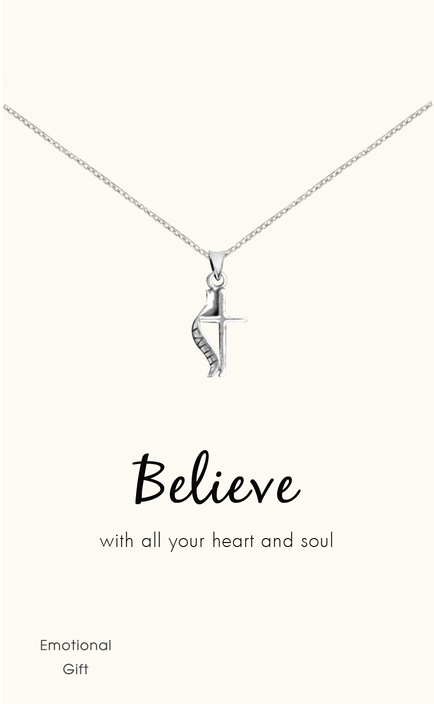 The faith cross silver pendant