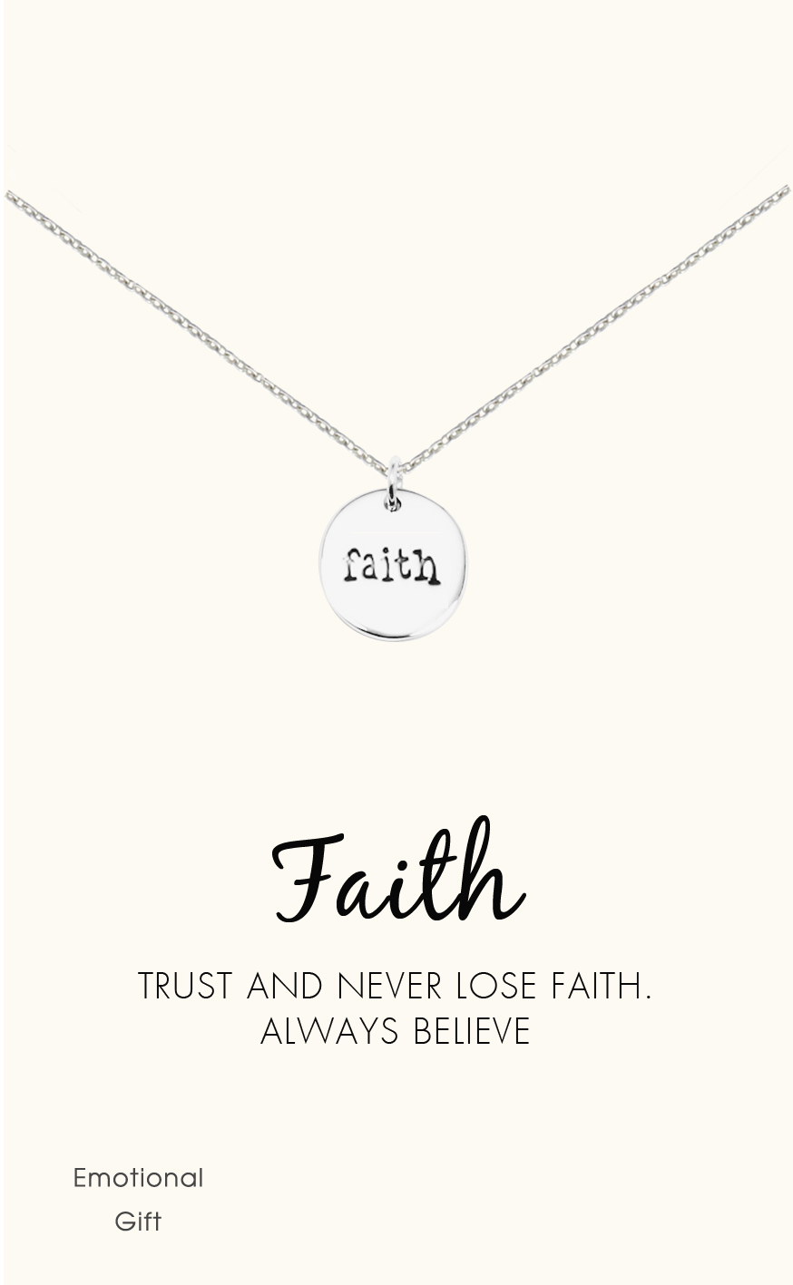 Faith silver pendant