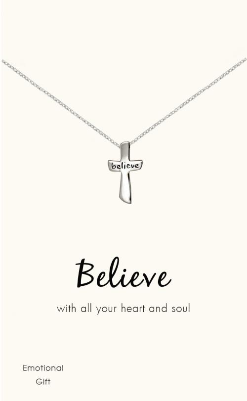 The believe cross silver pendant