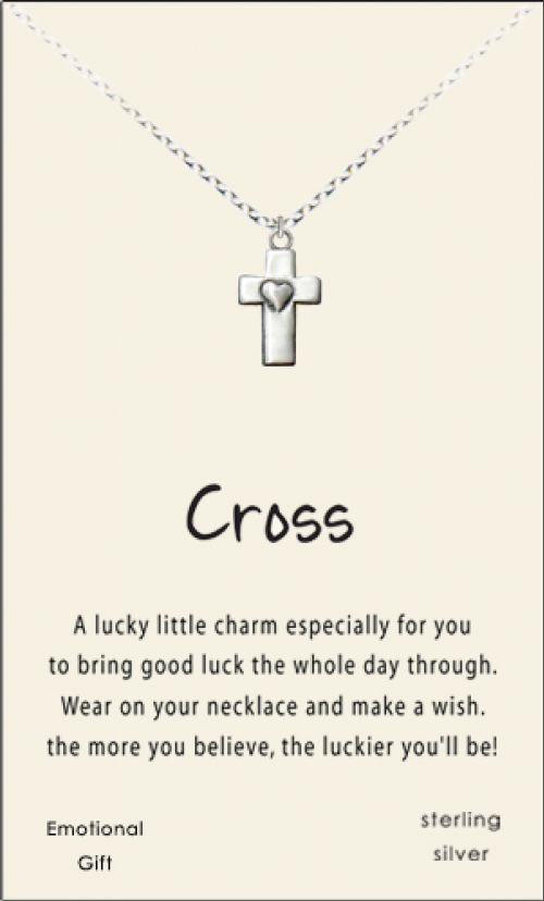 lucky cross silver pendant