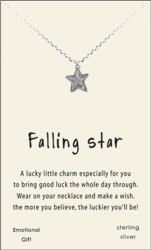 Falling star silver pendant