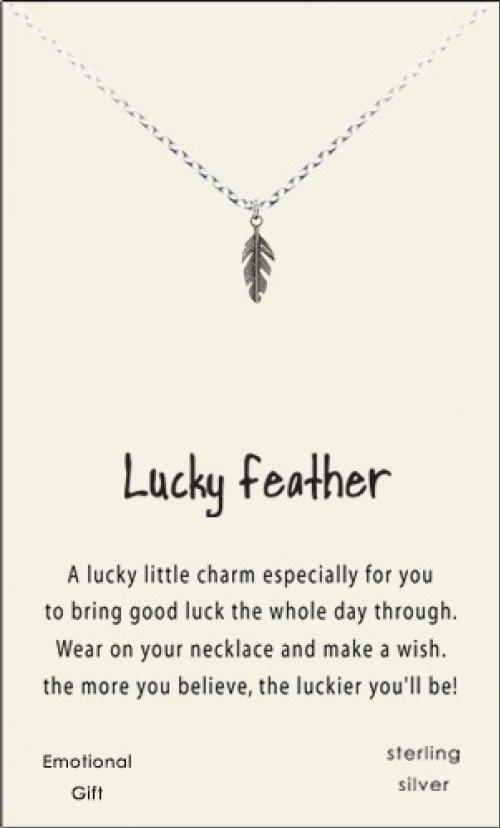 Feather silver pendant